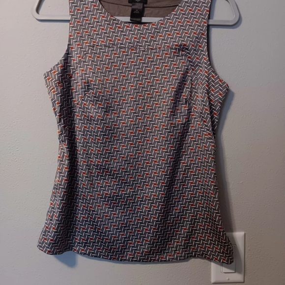 Ann Taylor Patterned Sleeveless Top - Black and Red - Picture 8 of 11